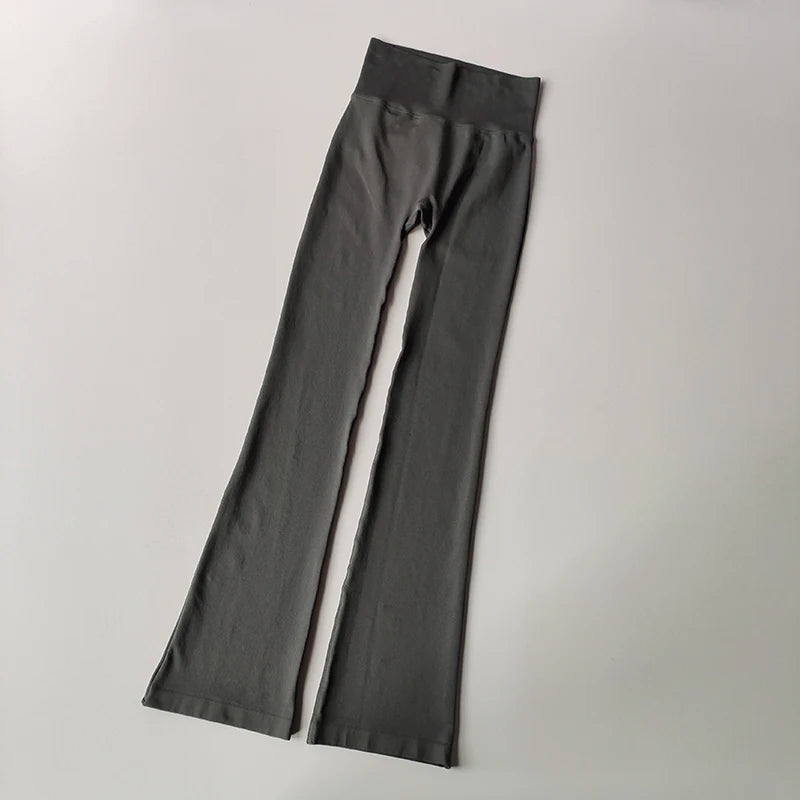 High Waisted Compression without Awkward Lines Micro Flared Yoga Outdoor Wear Seamless Elastic Fitness Pants Lifting Leggings
