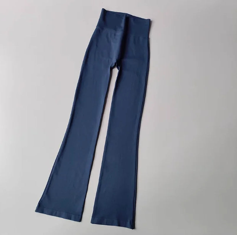 High Waisted Compression without Awkward Lines Micro Flared Yoga Outdoor Wear Seamless Elastic Fitness Pants Lifting Leggings