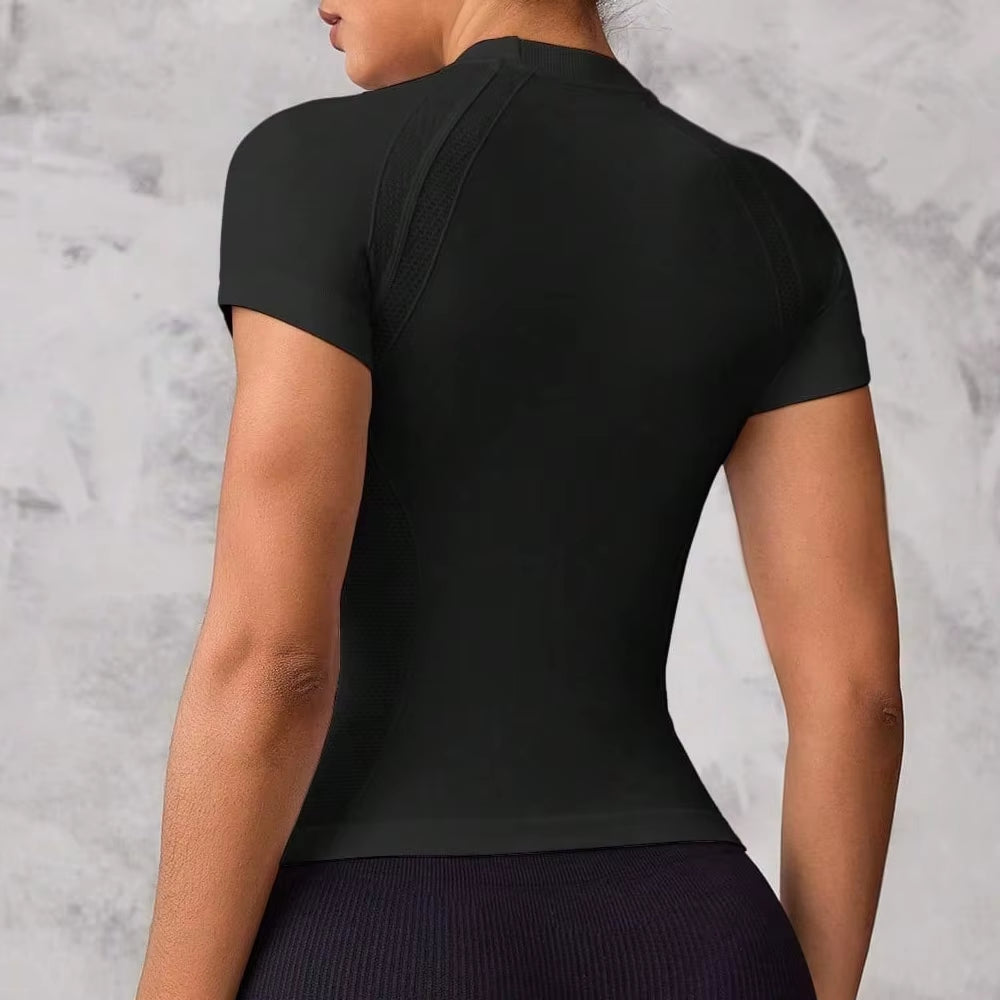 Women'S Short-Sleeved Sports Top, Breathable and Quick-Drying Fabric, Suitable for Running and Yoga,