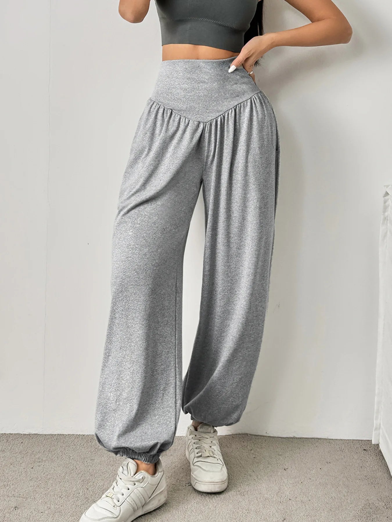 High Waist Women'S Leggings Lantern Pants Cuffed Pants Comfortable and Breathable Dance Pant Gym Fitness Jeggings