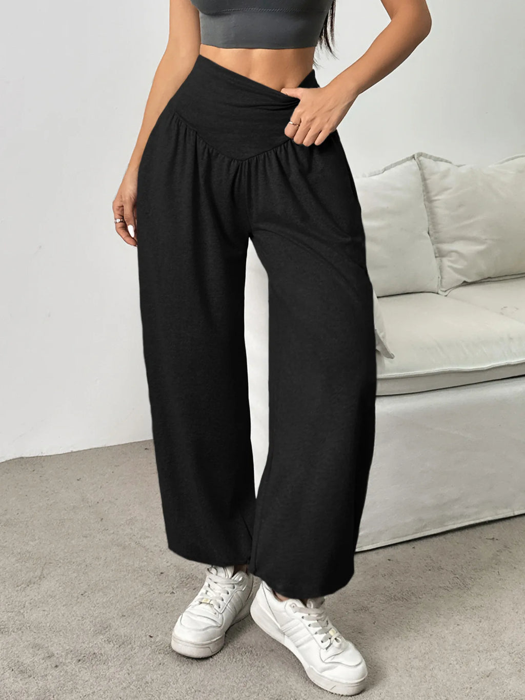 High Waist Women'S Leggings Lantern Pants Cuffed Pants Comfortable and Breathable Dance Pant Gym Fitness Jeggings