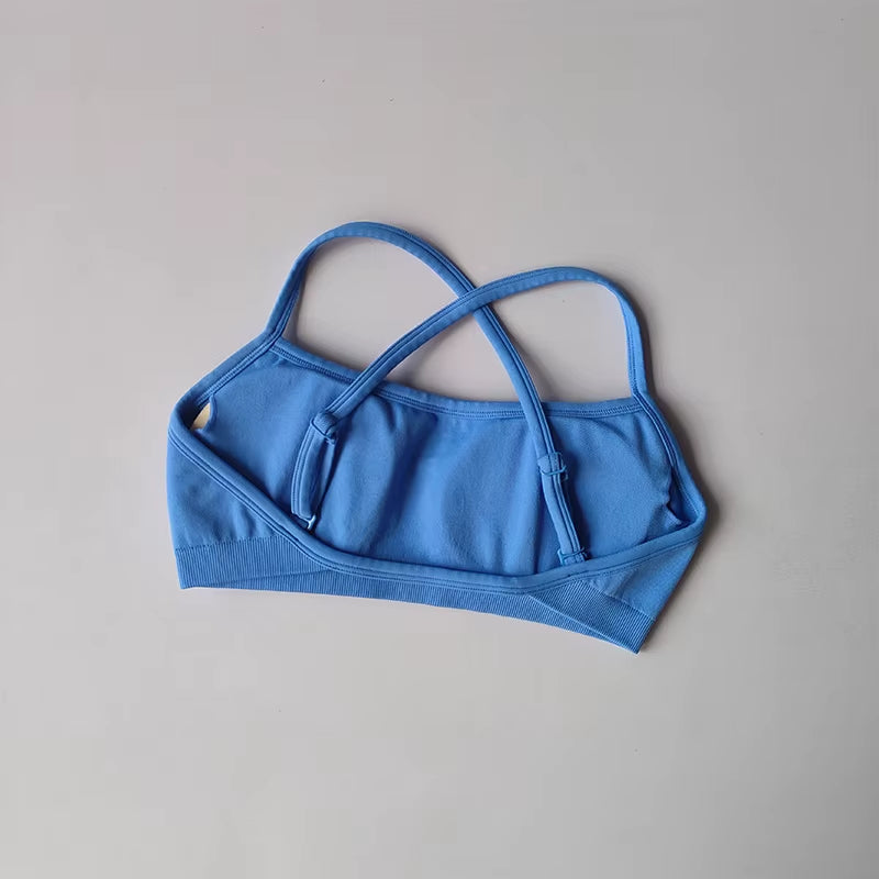 Gathering Shock-Proof and Beautiful Back Seamless Sports Bras Gym Women Top Crop Tube Yoga Tops Fitness Scrunch Bum Workout Suit