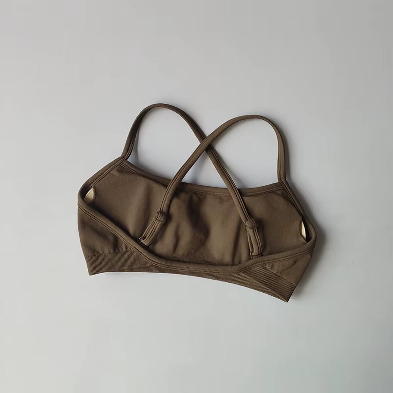 Gathering Shock-Proof and Beautiful Back Seamless Sports Bras Gym Women Top Crop Tube Yoga Tops Fitness Scrunch Bum Workout Suit